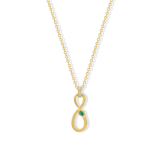 Emerald and Diamond Snake Necklace