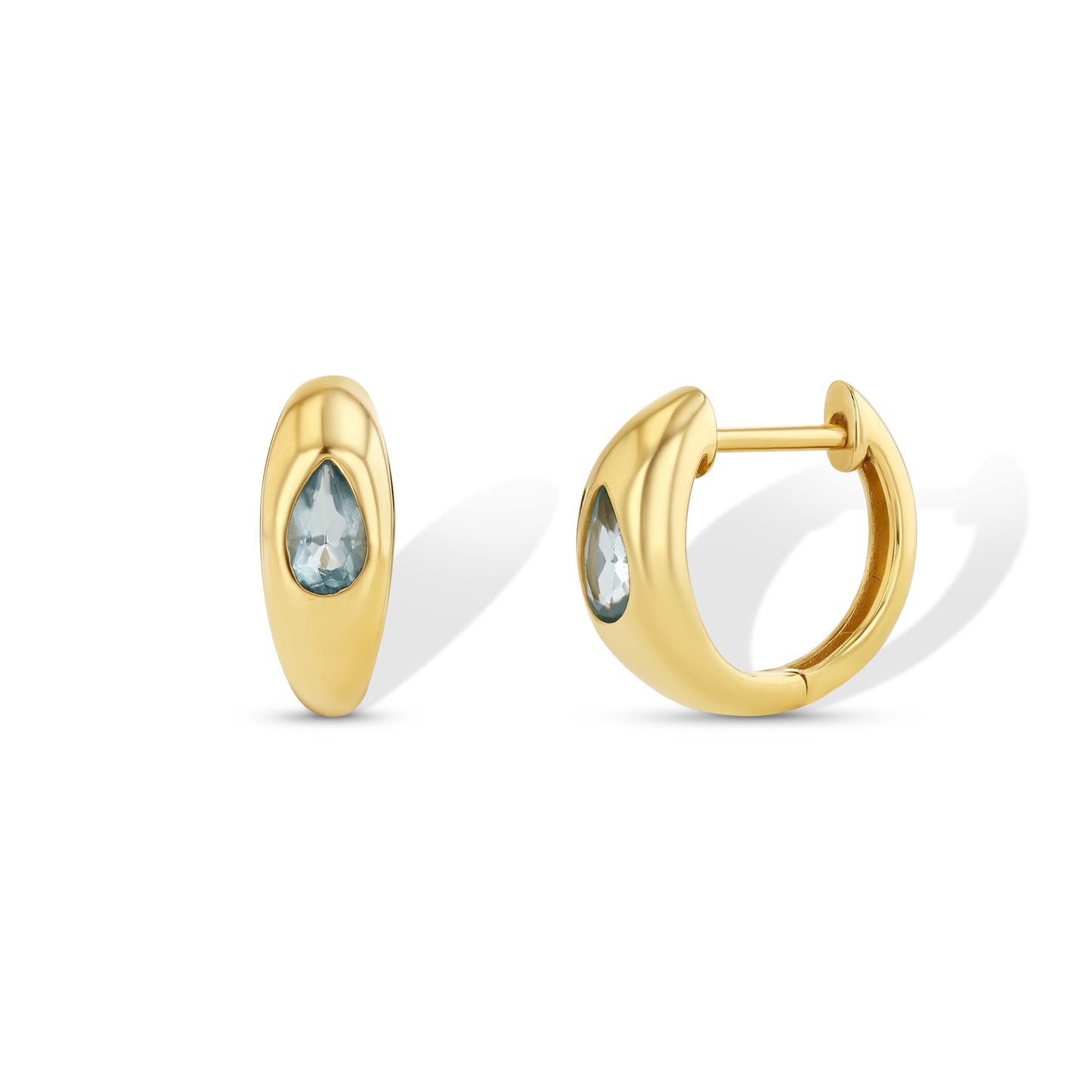 Blue Topaz Pear Huggies