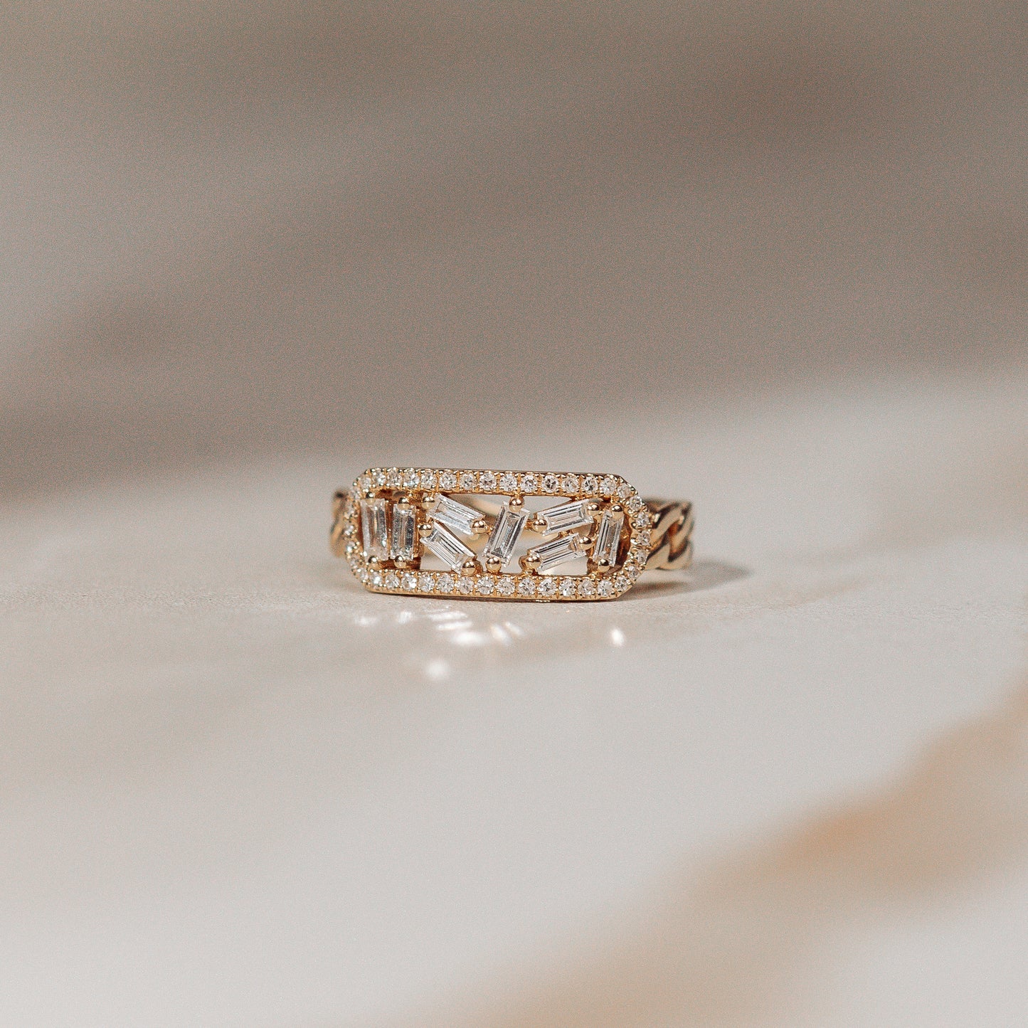 Diamond Scattered Baguette Ring