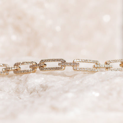 Diamond Paper Clip Bracelet