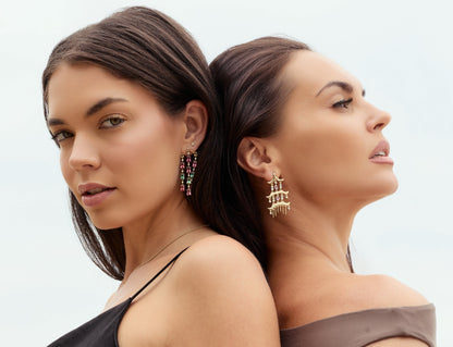 Greek Key Tourmaline Earrings