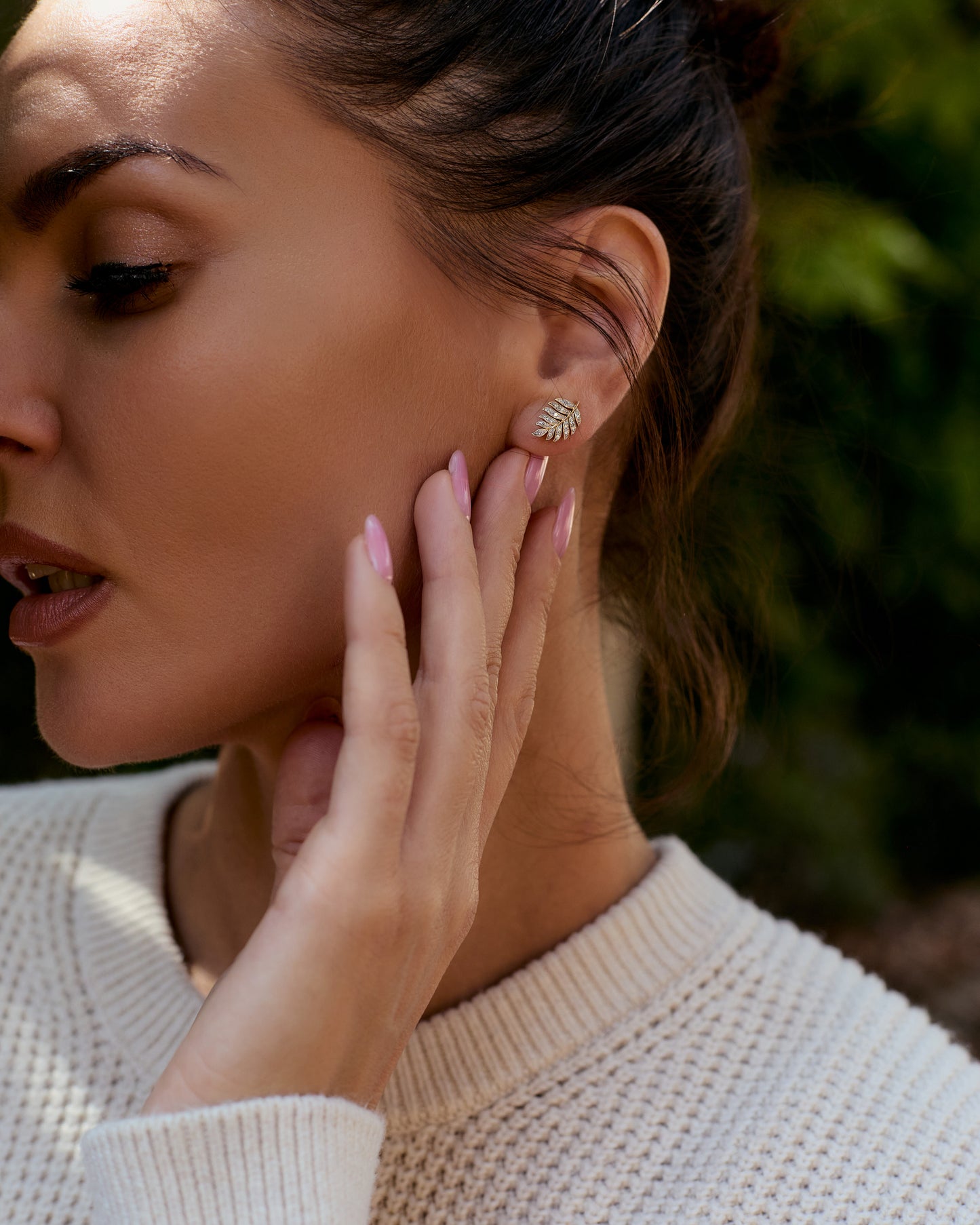 Diamond Leaf Earrings