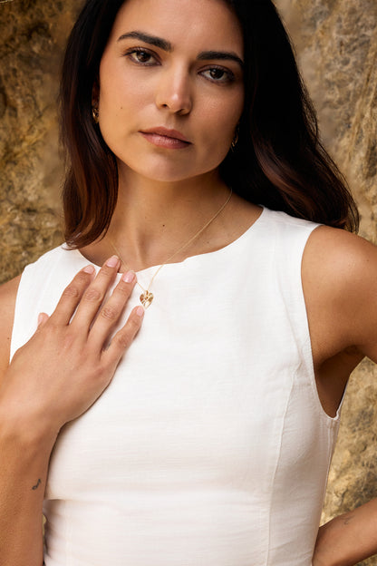 Diamond Ruffled Heart Necklace