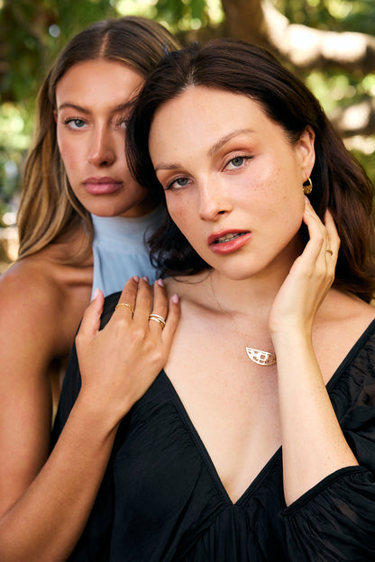 Small Fretwork Hoop Earrings