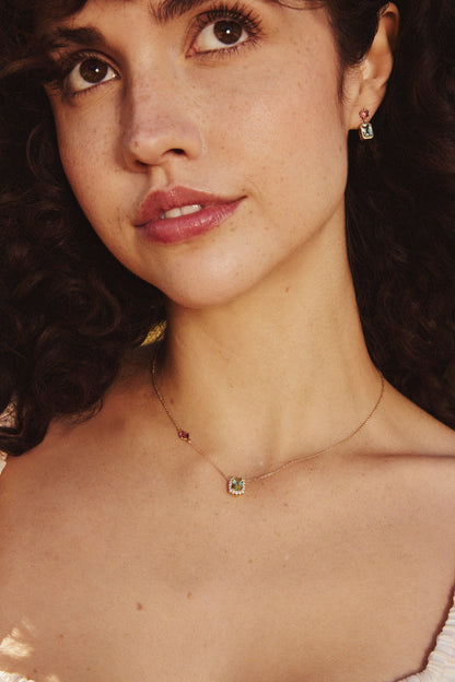 Pink and Mint Tourmaline Earrings