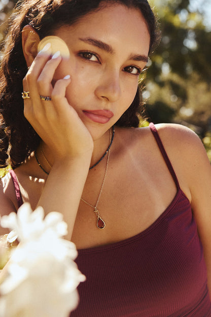 Rose Cut Garnet Necklace