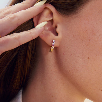 Sunset Sapphire U-Shaped Earrings