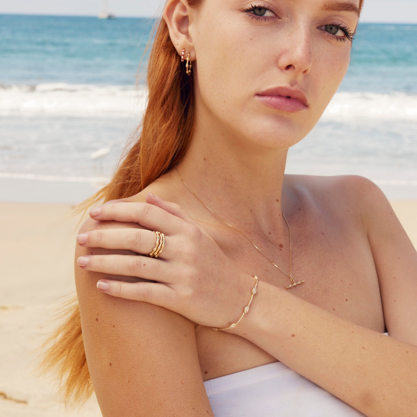 Bamboo Diamond T-Bar Necklace