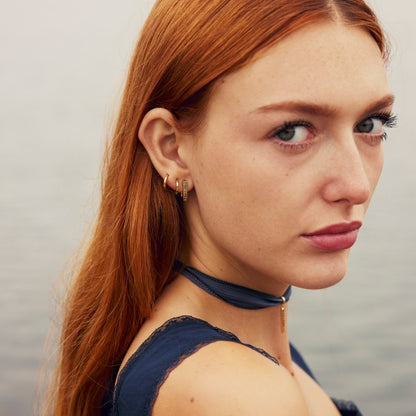 Minty Sapphire U-Shaped Earrings