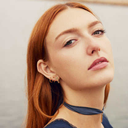Minty Sapphire U-Shaped Earrings