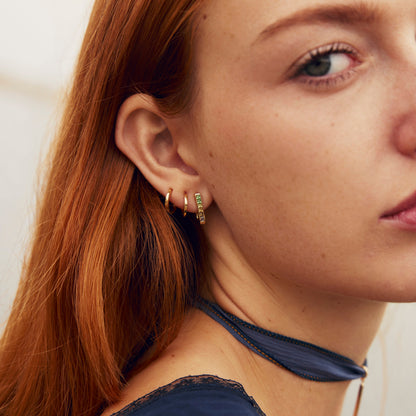 14k Yellow Gold Hinged Huggie Hoops