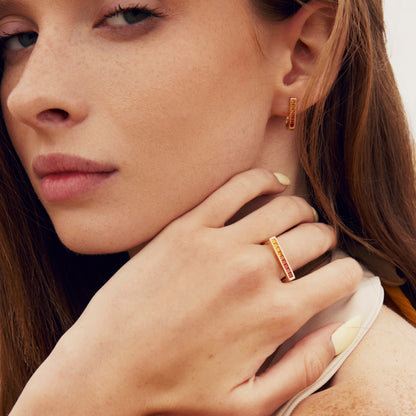 Sunset Sapphire U-Shaped Earrings