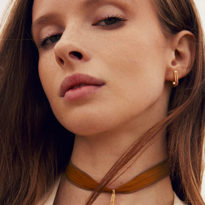 Sunset Sapphire U-Shaped Earrings