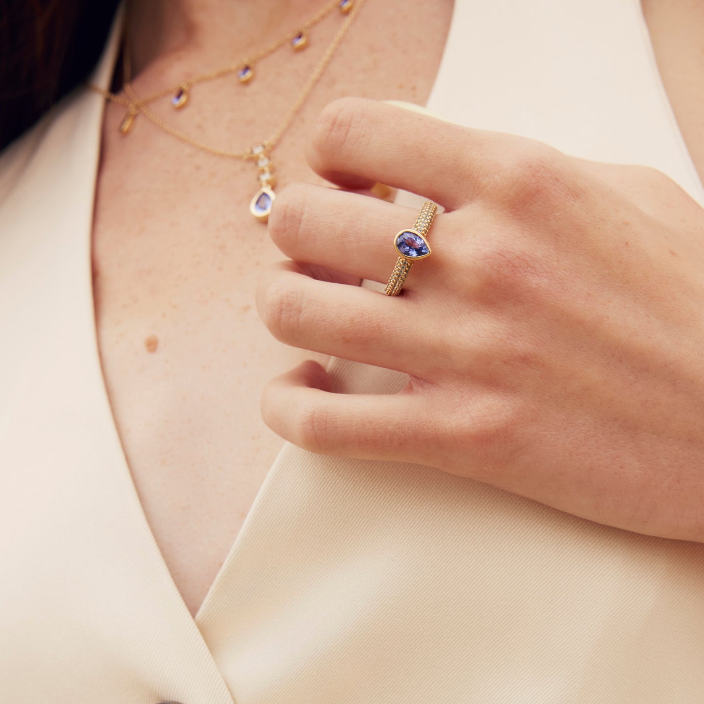 Tanzanite Blue Topaz Ring