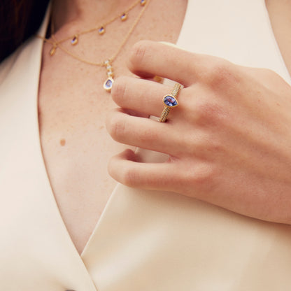 Tanzanite Blue Topaz Ring