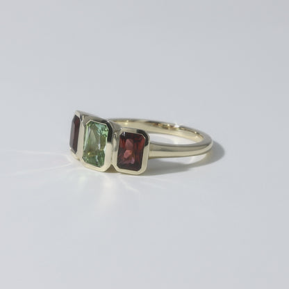 Tourmaline 3-Stone Ring