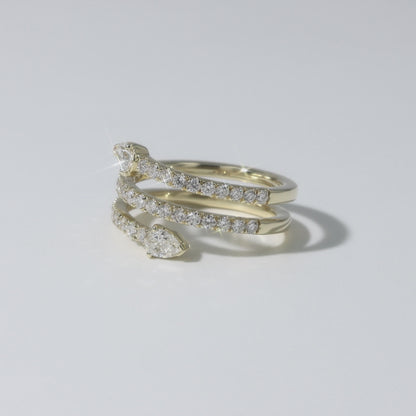 Diamond Triple Coil Ring